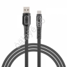 USB кабель Type-C, Экстрим 1м, 3А, Быстрая зарядка QC3.0, ткань, черный