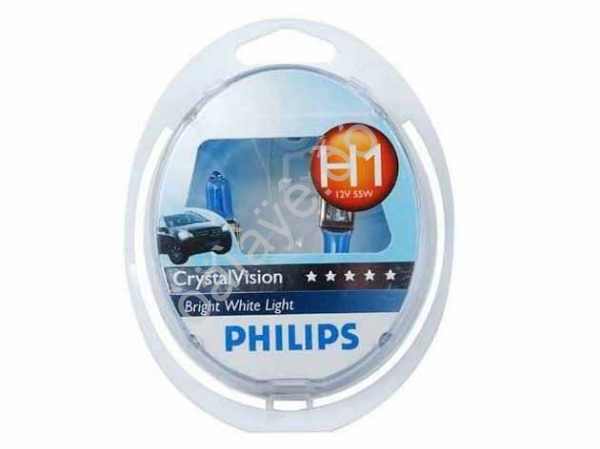 Лампа PHILIPS  H1 12V55W(2)+W5W(2) CRISTAL VISION