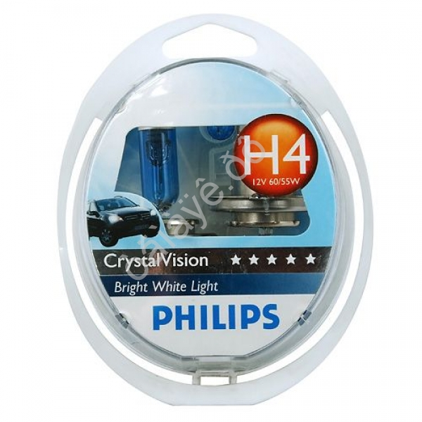 Лампа PHILIPS  H4 12V60/55W (2шт.) CRISTAL  VISION
