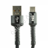 USB кабель Type-C, ткан. оплетка, 1.5м, 3А, QC 3.0, NG