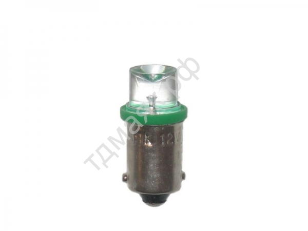 Светодиод 12V T 8 BA9S CONE GREEN "Маяк" /10