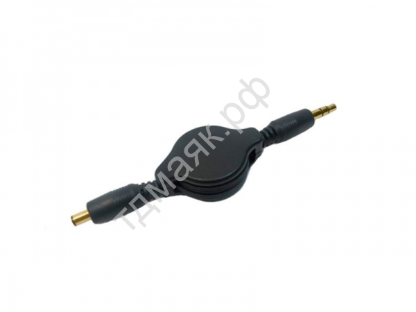 Аудио кабель AUX 3,5мм REXANT рулетка 0,75м черный /1/5