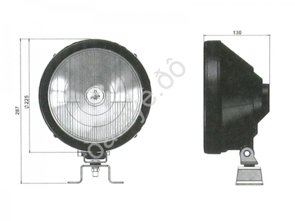 Фонарь рабочего света Ø225мм 287х130мм (1хН3 с LED подсветкой)