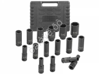Набор головок ударных глубоких, 16пр.,1/2"(10-19, 21, 22, 24, 27, 30, 32мм),в кейсе Forsage