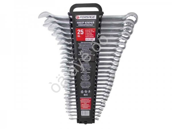 Набор ключей комбинированных 25пр.(6,7,8,9,10-2шт,11,12-2шт,13-2шт,14-2шт,15,16,17-2шт,18,19,21,22,24,27,30,32Forsage