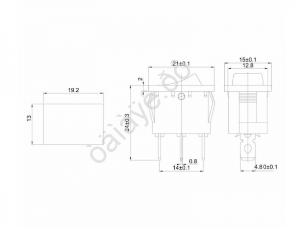 Выключатель клавишный 250V 6А (3с) ON-OFF зеленый с подсветкой Mini (RWB-206, SC-768) REXANT