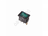 Выключатель клавишный 250V 6А (3с) ON-OFF зеленый с подсветкой Mini (RWB-206, SC-768) REXANT
