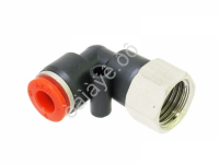 Фитинг цанговый пластик PU угловой 1/4 х 6 mm внутр. резьба