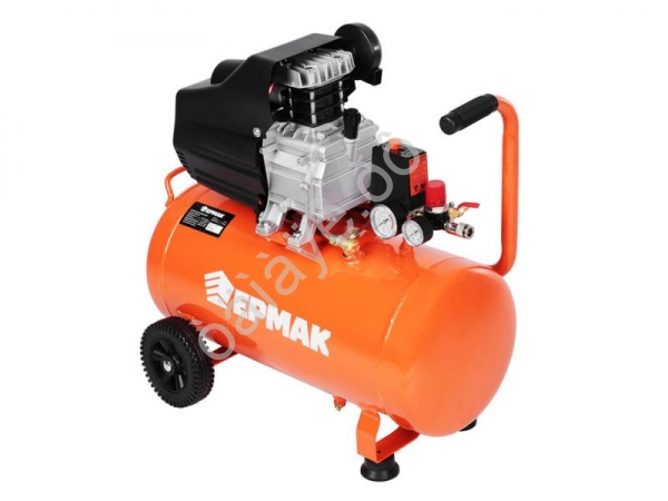 Компрессор воздушный 200-50-1,5, 1 поршень, мощность 1500Вт, 50л, 200л/мин ЕРМАК