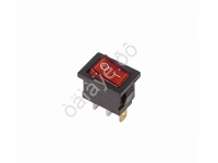 Выключатель клавишный 250V 6А (3с) ON-OFF красный с подсветкой Mini (RWB-206, SC-768) REXANT