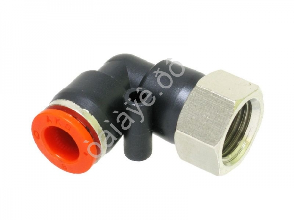 Фитинг цанговый пластик PU угловой 1/4 х 8 mm внутр. резьба Фитинг цанговый пластик PU угловой 1/4 х 8 mm внутр. резьба