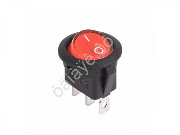 Переключатель 12V 20A (3c) ON-OFF красный с подсветкой/10