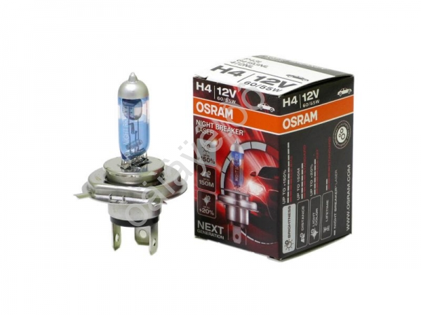 Лампа Osram H4 12V60/55W +150% P43t NIGHT BREAKER LASER Лампа Osram H4 12V60/55W +150% P43t NIGHT BREAKER LASER