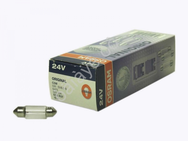 Лампа Osram C24V5W SV8.5/8 35мм 6423 /10/50 Лампа Osram C24V5W SV8.5/8 35мм 6423 /10/50