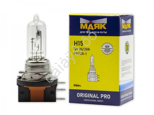 Лампа МАЯК ORIGINAL PRO H15 12V 15/55W PGJ23t-1 Лампа МАЯК ORIGINAL PRO H15 12V 15/55W PGJ23t-1