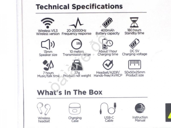 Наушники беспроводные вакуумные с цифровым дисплеем, черные EQ1 (14шт в уп) Hoco Наушники беспроводные вакуумные с цифровым дисплеем, черные EQ1 (14шт в уп) Hoco