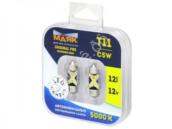 Светодиод 12V T11x31 12SMD(2016) SV8.5 WHITE (2шт.)  12T11/ORP/CAN04/2BL