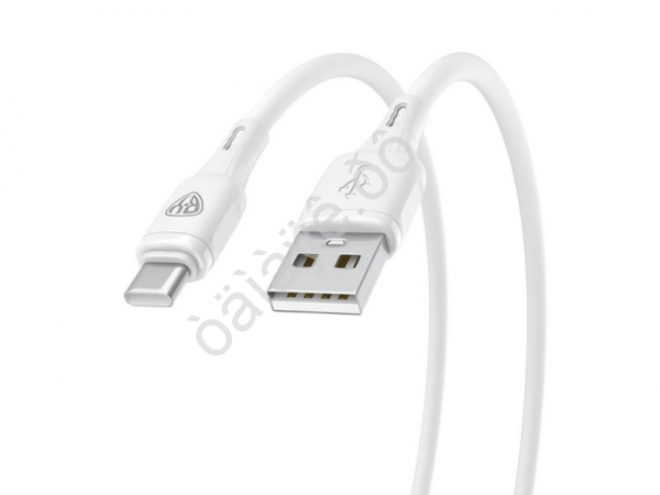 USB кабель Type C BY Twist, 36Вт, 1 м, 3A, гибкий силикон, белый