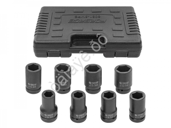 Набор головок ударных глубоких 8пр. 1" (6-гран) (22,24,27,30,32,36,38,41) в кейсе Forsage