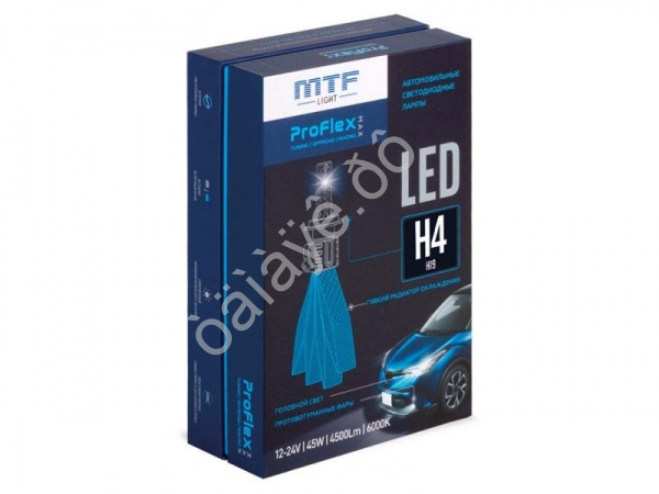 Светодиодные лампы MTF Light серия ProFLEX MAX H4/H19, 6000K, 4500lm, 12-24V, 45W, NO FAN, 2шт.