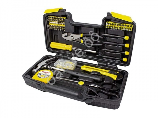 Набор инструментов 142пр(молоток,пассатижи,отвертки,нож,рулетка,ножницы,биты,расходник) WMC TOOLS