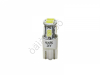 Светодиод 24V T10  6SMD(5630) W2,1x9,5D WHITE"Маяк"10 шт.