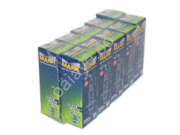 Лампа МАЯК H1 12V 55W P14,5s SUРER WHITE/10
