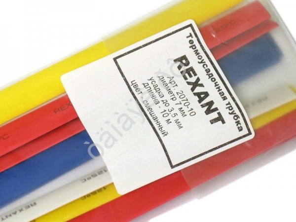 Термоусадочная трубка  7 мм REXANT цвет-микс (10м)