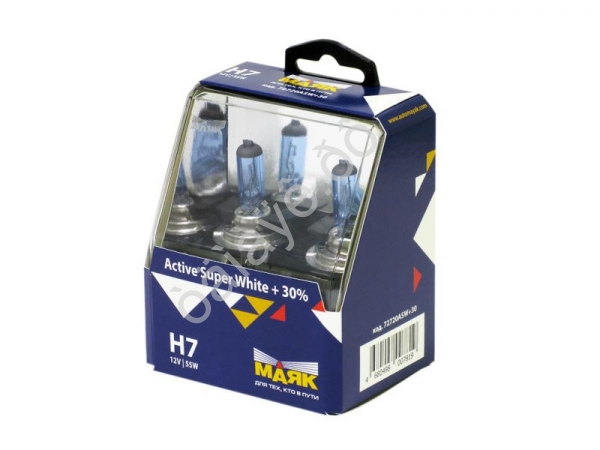 Лампа МАЯК Active H7 12V 55W Px26d Super White +30% /1/6/60 Лампа МАЯК Active H7 12V 55W Px26d Super White +30% /1/6/60