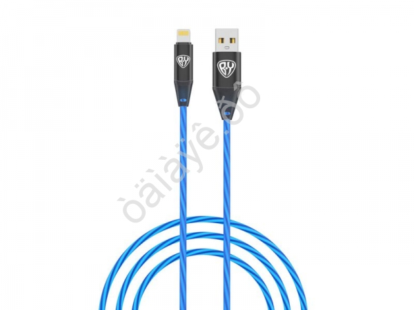 USB кабель Lightning, 2.4A, 1м, светящийся, BY Быстрая зарядка