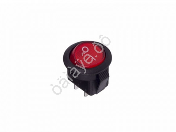 Выключатель клавишный круглый 250V 3А (2с) ON-OFF красный Micro (RWB-105, SC-214) REXANT