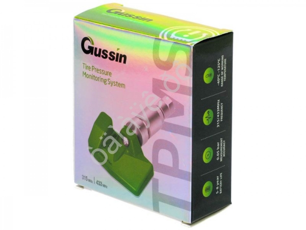 Датчик давления в шине TPMS Gussi 433МГц+315МГц, программируемый, универсальный, серебристый