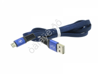 Дата-кабель универ.  MicroUSB  М5  (3Ам) тканевый плоский усиленный