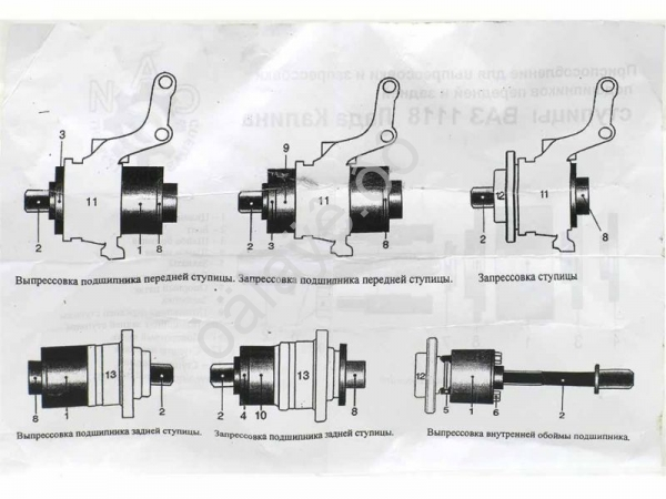 Набор ремонта ступицы для а/м Калина, Приора