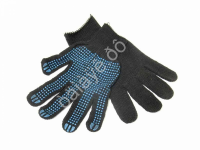 Перчатки х/б с ПВХ 10кл. 5-нитка чёрные /10/400