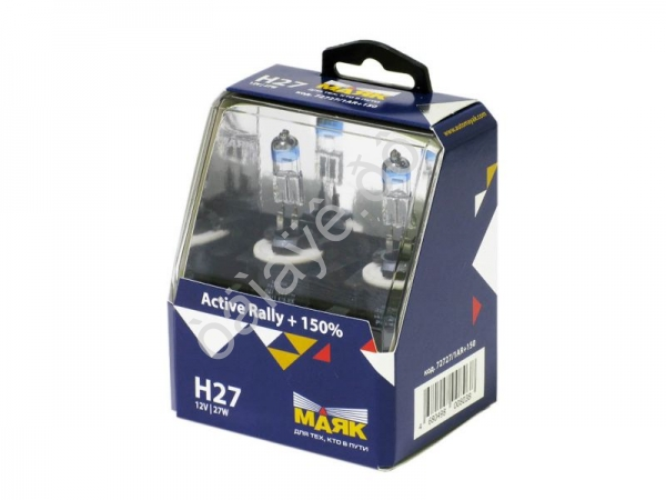 Лампа МАЯК Active H27 12V 27W PG13 Rally +150% (Silver) /1/6/60