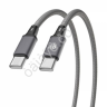 Дата-кабель Type C-Type C BY Solid, 60Вт, 1 м, 5A, нейлон, мет. кон., графитовый