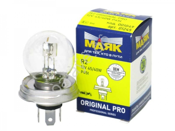 Лампа МАЯК ORIGINAL PRO R2 12V 45/40W P45t Лампа МАЯК ORIGINAL PRO R2 12V 45/40W P45t