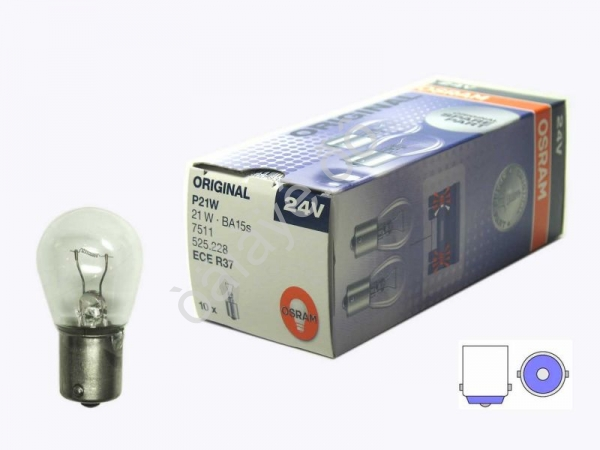 Лампа Osram P24-21W BA15S 7511/10/50 Лампа Osram P24-21W BA15S 7511/10/50