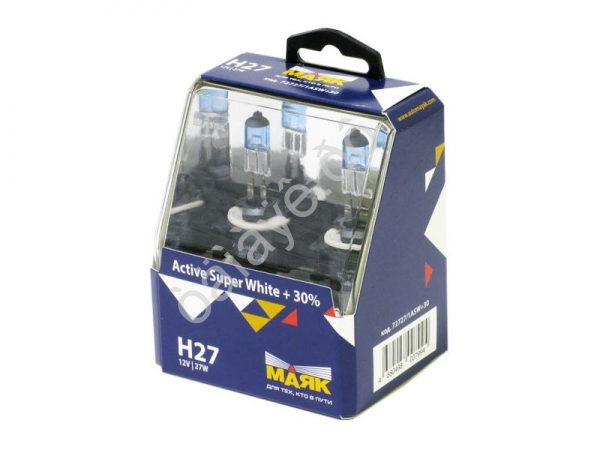 Лампа МАЯК Active H27 12V 27W PG13 Super White +30% /1/6/60