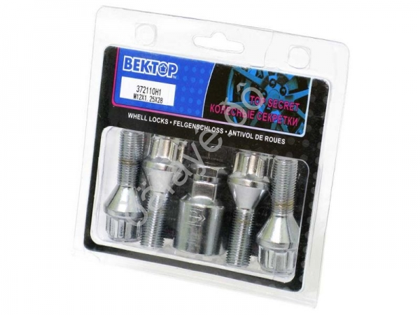 Болты секретные М12*1,25*28мм, конус, 1 ключ (Вектор) Болты секретные М12*1,25*28мм, конус, 1 ключ (Вектор)