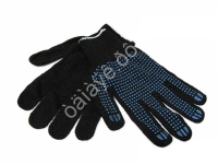 Перчатки х/б с ПВХ 10кл. 4-х нитка чёрные /10/500