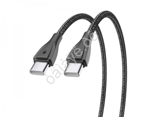 Дата-кабель Type C-Type C BY Nylon Pro, 60Вт, 2 м, 5A, нейлон, черный