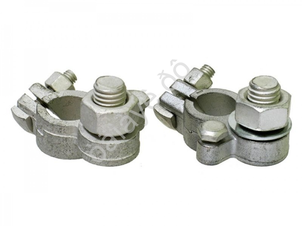 Клеммы аккумуляторные 12 Болт  (белая) /12/120