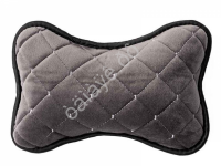 Подушка в авто из велюра, цвет серый (2шт)