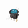 Выключатель клавишный круглый 250V 3А (3с) ON-OFF синий с подсветкой Micro (RWB-106, SC-214) REXANT
