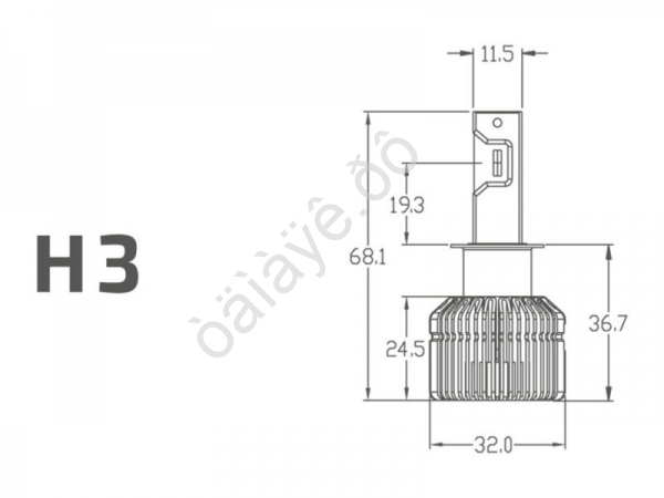 Светодиодные лампы MTF Light, серия RETROFIT LED, H3, 30W, 2750lm, 3500K, кулер, к-кт.