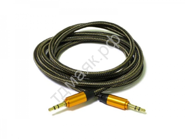 Аудио кабель AUX 3,5мм 2м плетёный с леской