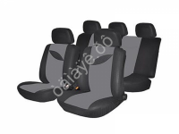 Чехлы на сиденья "NEW GALAXY" 9пр. полиэстр, Альфа, черн./серый /1/2