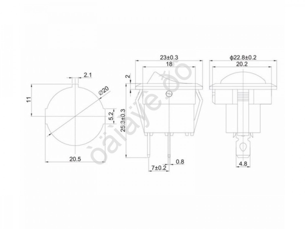 Выключатель клавишный круглый 250V 6А (2с) ON-OFF красный (RWB-213, SC-214, MRS-102-8) REXANT Выключатель клавишный круглый 250V 6А (2с) ON-OFF красный (RWB-213, SC-214, MRS-102-8) REXANT